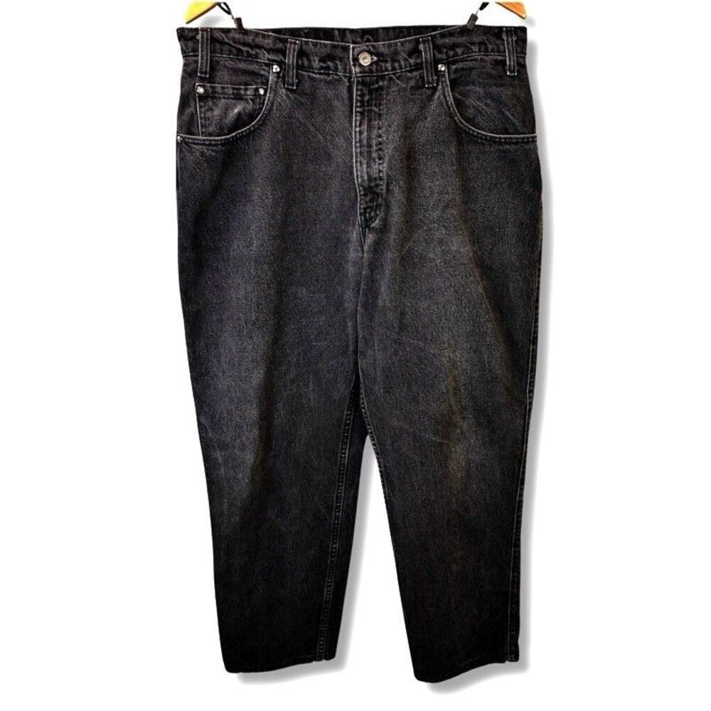 VTG 90s Y2K Levis 545 Baggy Jeans Mens 38 x 34 Black Loose Fit Orange Tab